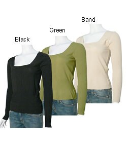 Bisou Jeans Luxury Square-neck Junior Fit Ribbed Top