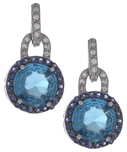 Sterling Silver Blue Cubic Zirconia Earrings