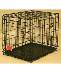 Double Door Medium 30-inch Folding Dog Crate Cage