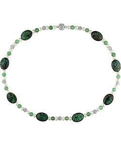 African Turquoise Jade FW Pearl Necklace