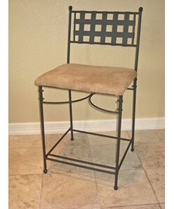 Iron/Upholstered 24-inch Barstool (Set of 2)