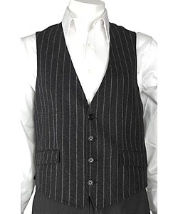 Dolce & Gabbana Men's Grey Stripe Wool Vest