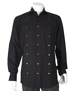 Dolce & Gabbana Men's Burgundy Striped Dress Shirt