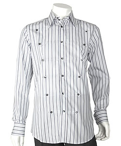 Dolce & Gabbana Men's White Striped Dress Shirt