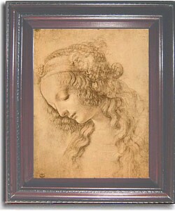 Da Vinci Face of the Virgin Mary Framed Canvas