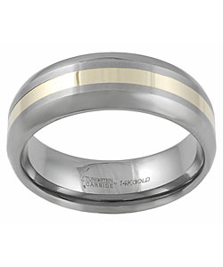 Tungsten and 14k Yellow Gold Comfort Band Ring