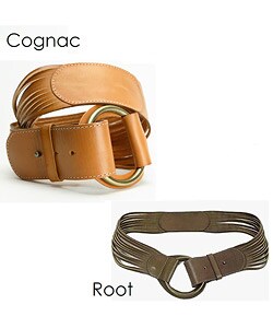 Linea Pelle Women's Fold-over Closure Sliced Belt
