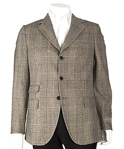 Dolce & Gabbana Cream Three-button Plaid Blazer