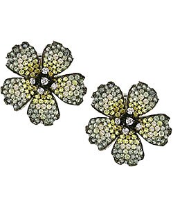 Green & Yellow Sapphire 1/3ct TDW Diamond Earrings