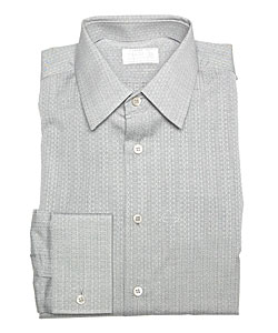 Prada Men's Grey Design Long Sleeve Dress Shirt