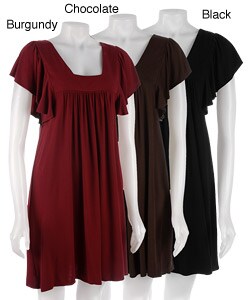 Sharagano Butterfly Sleeve Square Neck Dress
