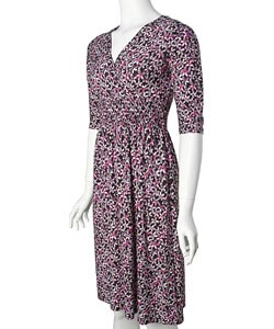 Adi Designs Floral Print Wrap-style Dress