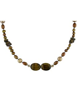 Cultured Freshwater Pearl and Gemstone Necklace