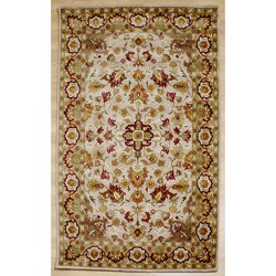 Indian Hand-tufted Beige Wool Area Rug (5' x 8')