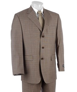 Sean John Men's Brown 3-button Wool Suit
