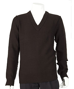 Dolce & Gabbana Chocolate Wool V-neck Sweater
