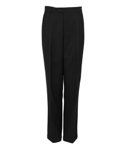 Domani Platinum Men's Black Sharkskin Pleated Dress Pants