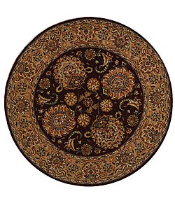 Red Persian Court Jewel Wool/ Silk Rug (4' Round)