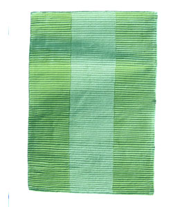 Indo Hand-knotted Green Rug (5' x 7')