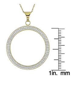 10k Yellow Gold White Crystal Circle Necklace