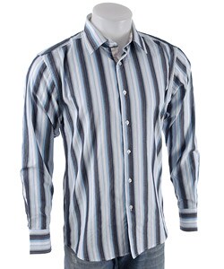 Coupe Long-sleeve Light Blue Striped Dress Shirt