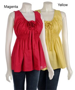 Destination LA Gathered Waist Sleeveless Blouse