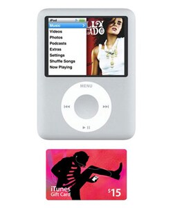 Apple iPod Nano Silver 4GB Gen 3 with iTunes Gift Card (Refurbished)