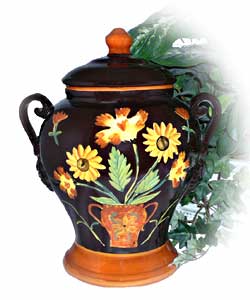 Handpainted English Sunflower Cookie Jar
