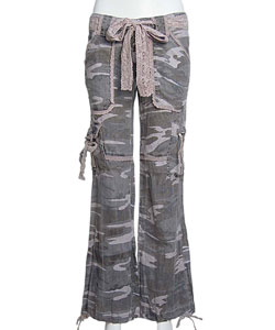 Miss Me Camouflage Linen Cargo Pants