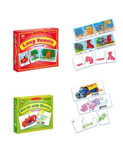 Short Vowels Memory and Matching Word Puzzles