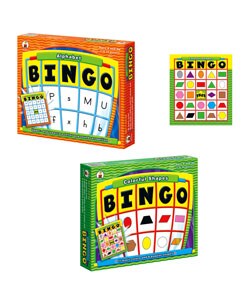Educational Alphabet and Shapes Bingo Game Set