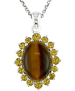 Sterling Silver Tiger's Eye Citrine Necklace (Case of 6)
