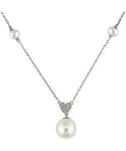 10k Gold White Cultured Pearl Necklace (4.5-8mm)