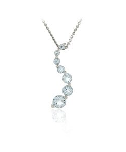 Sterling Silver Blue Topaz Journey Necklace