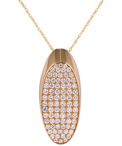 14k Gold 1ct TDW Pave Diamond Necklace
