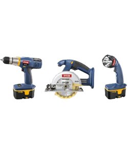 Ryobi 3-piece 18V Drill / Circular Saw / Light Combo (Refurbished) (Refurb)
