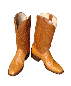 Jurassic Men's Two-tone Cognac Ostrich Cowboy Boots