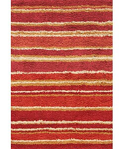 Handmade Harley Red / Orange Area Rug (3'6 x 5'6)