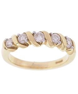 14k Yellow Gold 1/2ct TDW Five Diamond Band