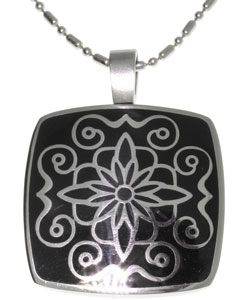 Stainless Steel Lotus Medallion Necklace