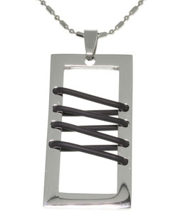 Stainless Steel and Rubber Weave Necklace