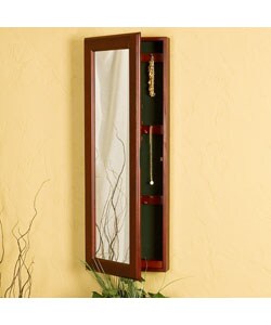 Wall Mounted Cherry Jewelry Armoire