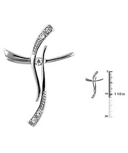 Sterling Silver Jazzy Cross CZ Pendant