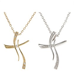 Michele Mies Goldtone Jazzy Cross Cubic Zirconia Pendant