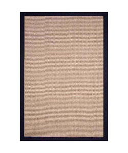 Hand-woven Sisal Black Rug (9' x 12')