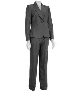 Tahari ASL Women's 2-piece Sharkskin Cuffed Pant Suit