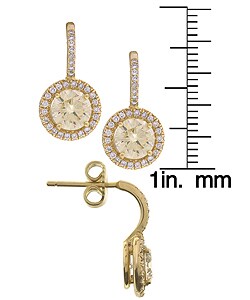 18k Gold 1 7/8ct TDW Round Diamond Earrings