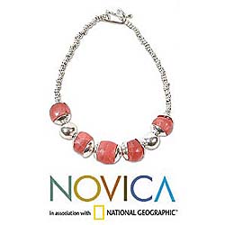 'Clouds' Rhodochrosite Pink Bracelet (Peru)