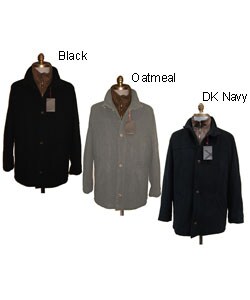 Utex Men's Cashmere-blend Stand Collar Coat