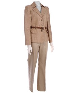 Tahari Women's Textured Spring Tweed Pant Suit